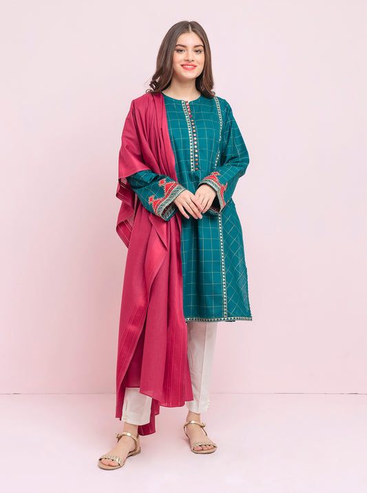 Embroidered Shirt With Dupatta