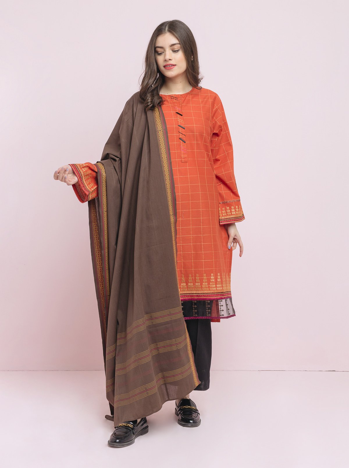 Embroidered Shirt With Dupatta