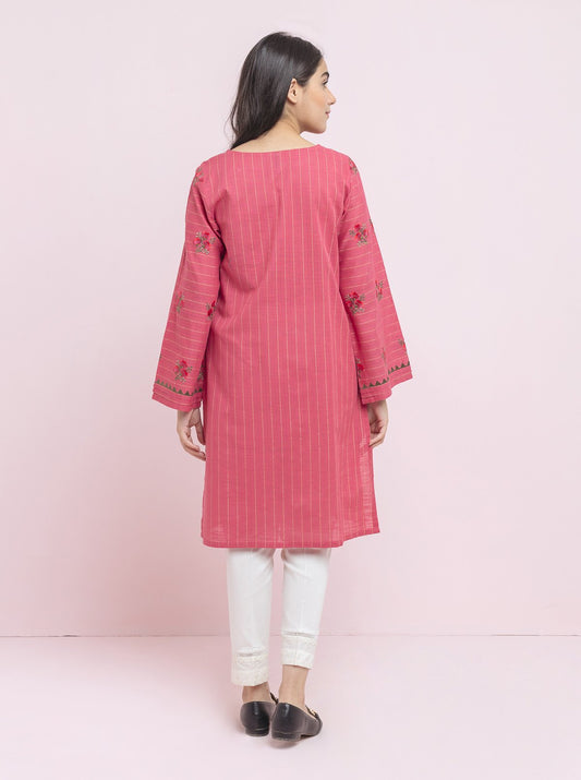 EMBROIDERED KHADDAR SHIRT (PRET)