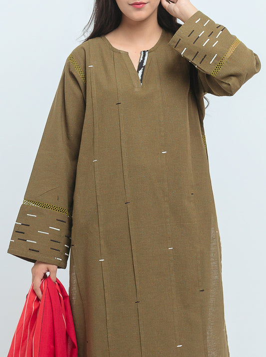 Embroidered Shirt With Dupatta