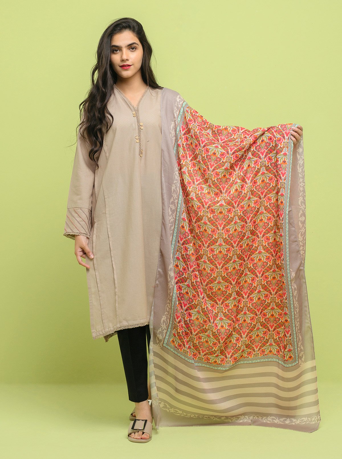 Printed Shirt With Shawl