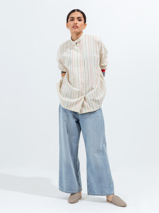 MULTI RIB ASYMMETRICAL PLACKET TOP