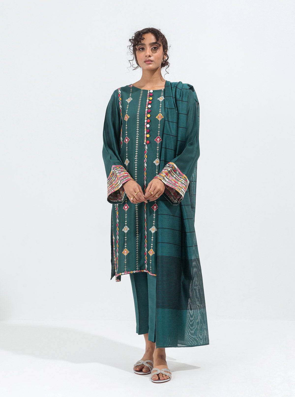 EMBROIDERED SHIRT WITH DUPATTA