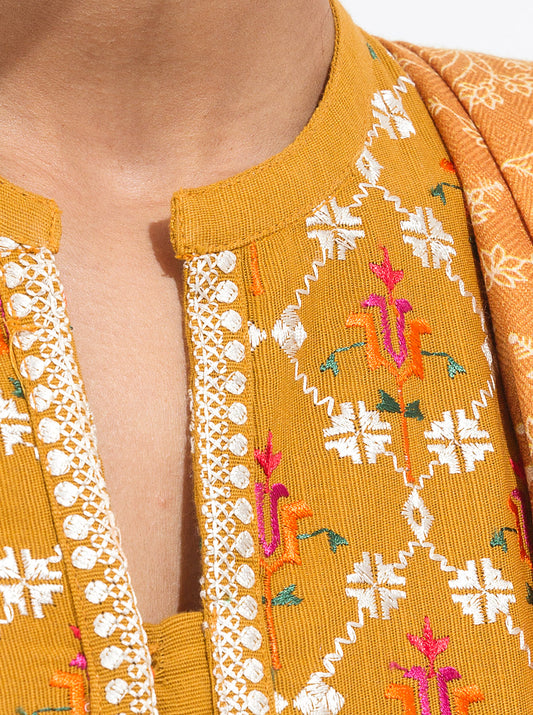 EMBROIDERED SHIRT WITH SHAWL