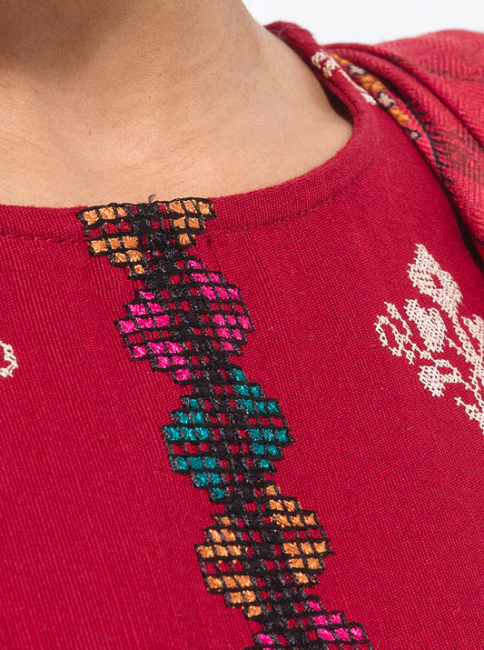 EMBROIDERED SHIRT WITH SHAWL