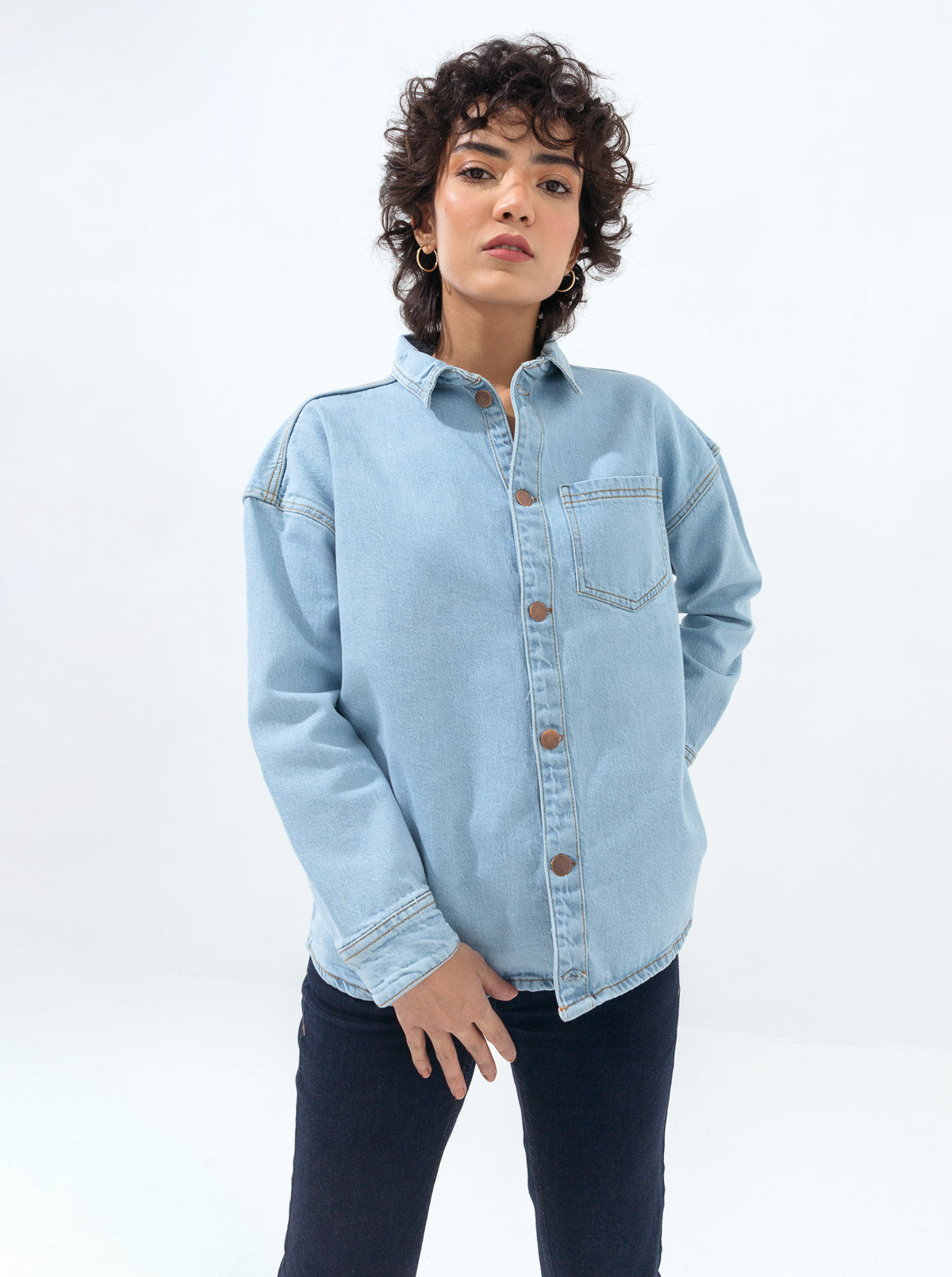 DENIM BUTTON DOWN SHIRT