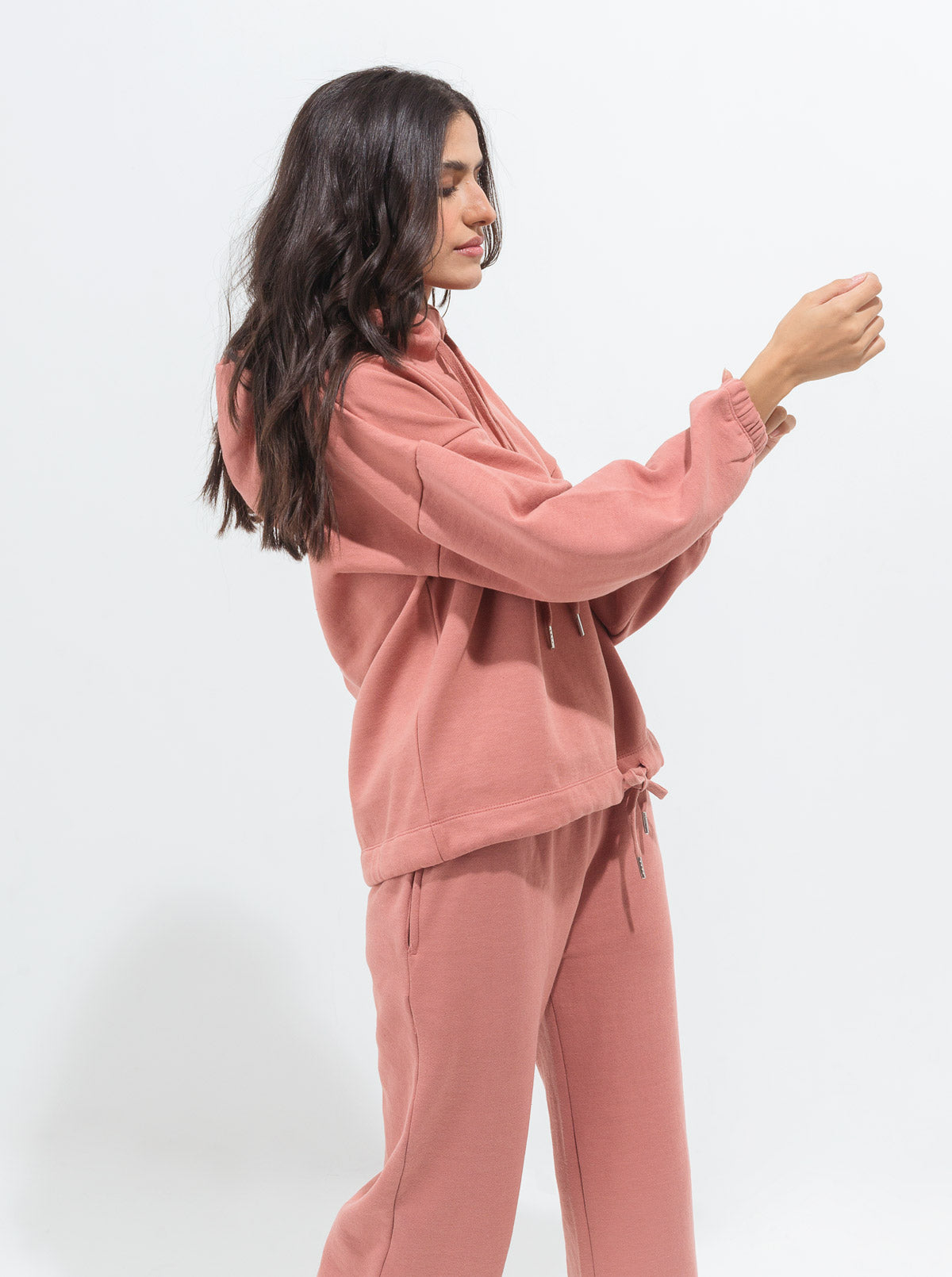 DULL CORAL FLEECE TRACKSUIT