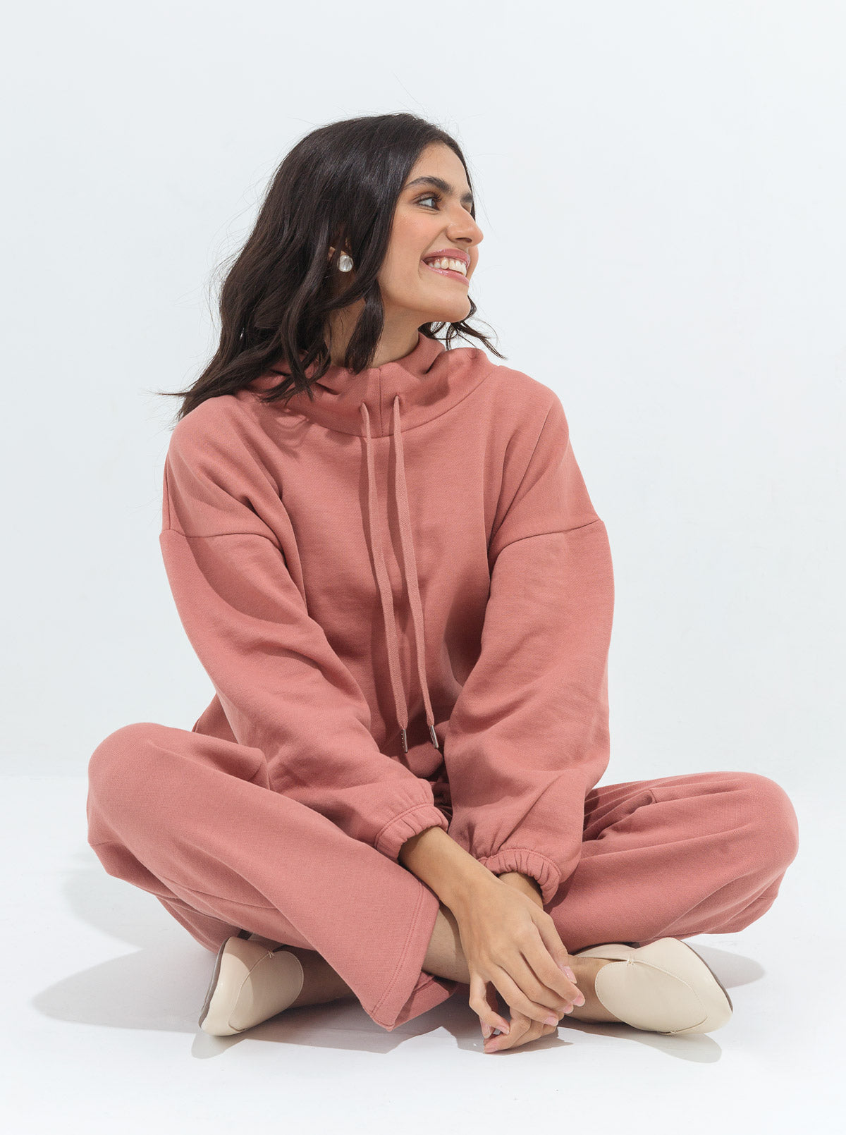 DULL CORAL FLEECE TRACKSUIT