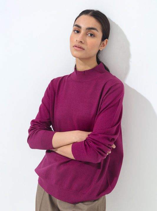 PLUM FINE KNIT PULLOVER