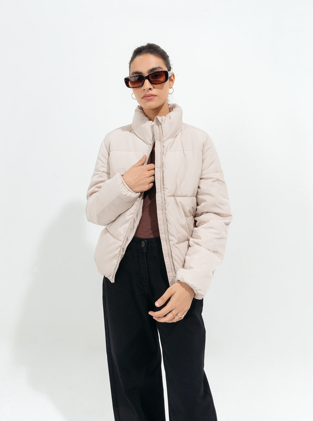 BEIGE PADDED JACKET