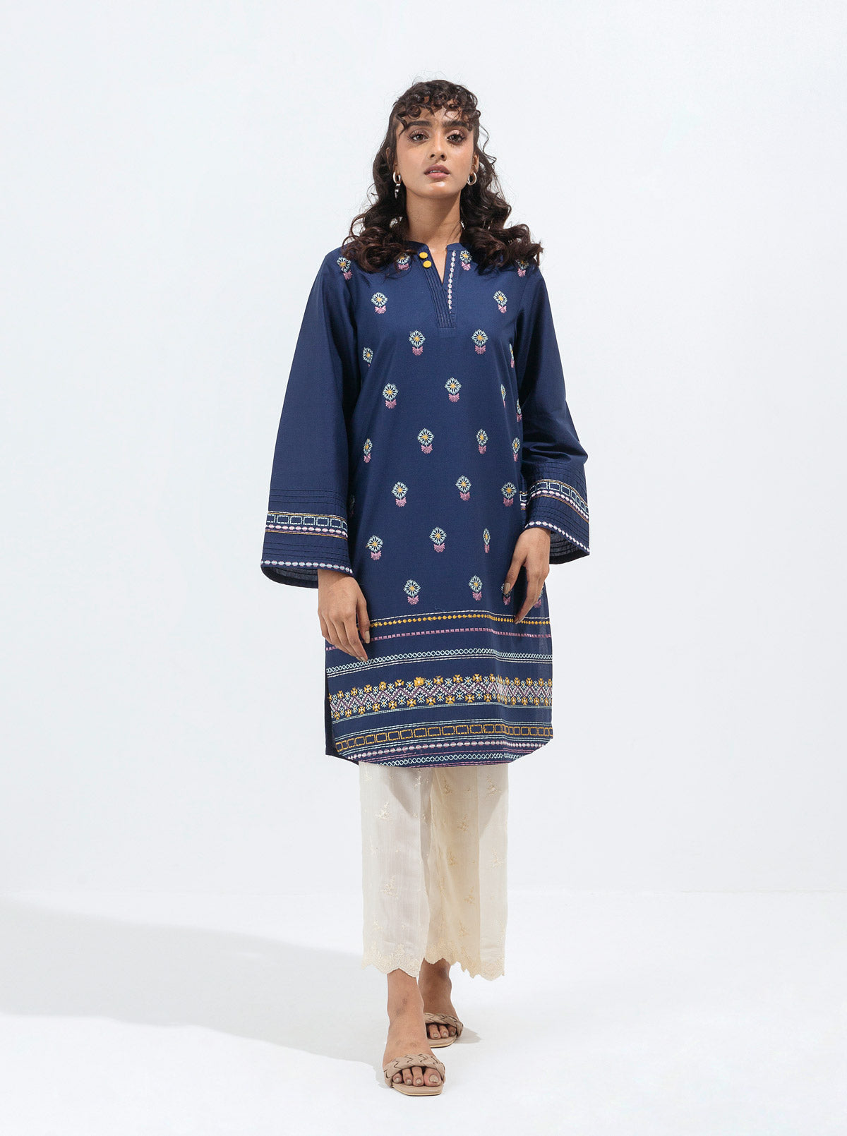 EMBROIDERED CAMBRIC SHIRT (PRET)