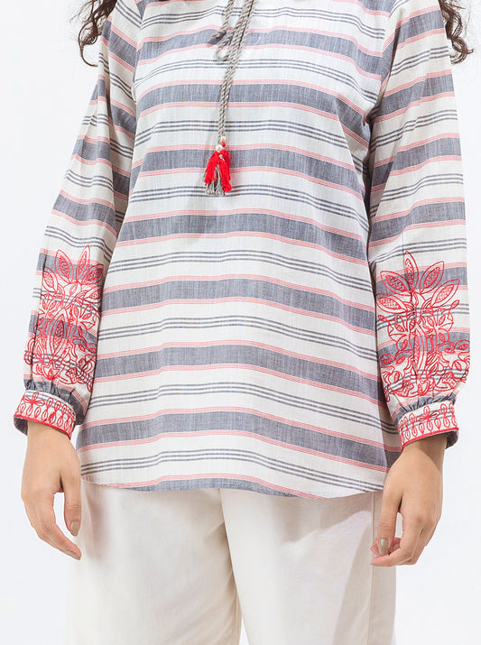 EMBROIDERED YARN DYED SHIRT (PRET)