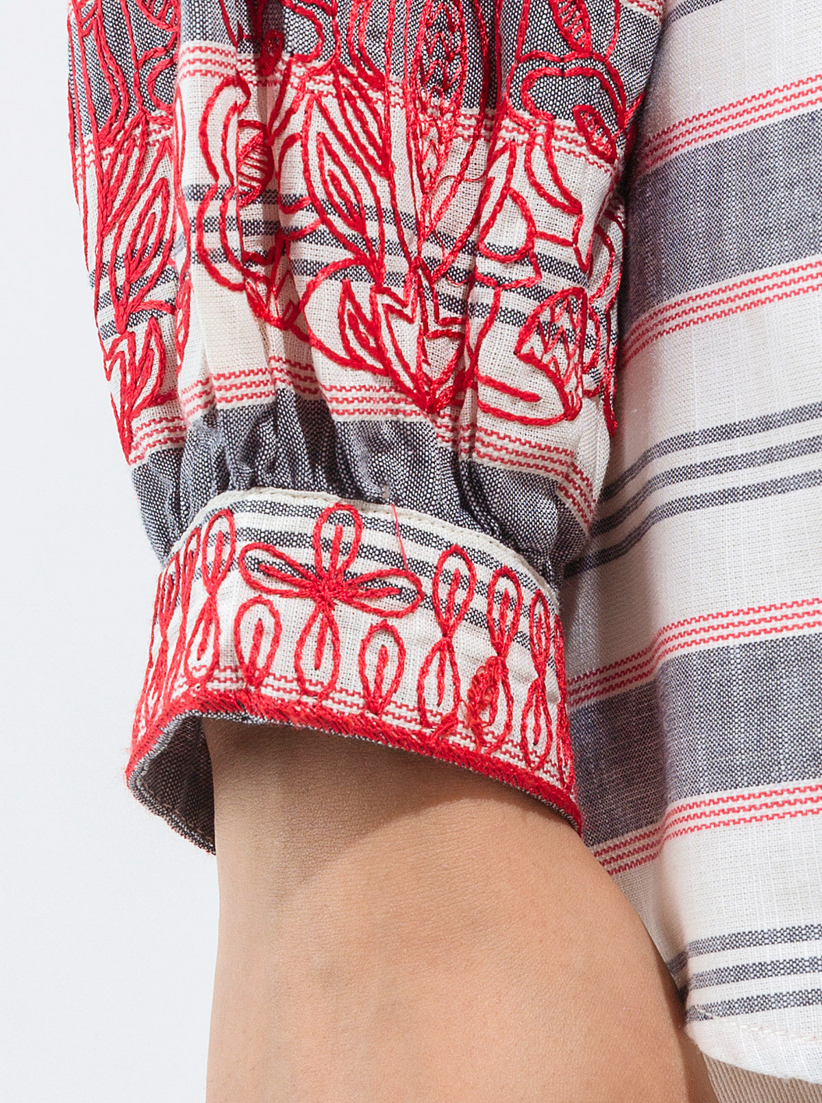 EMBROIDERED YARN DYED SHIRT (PRET)