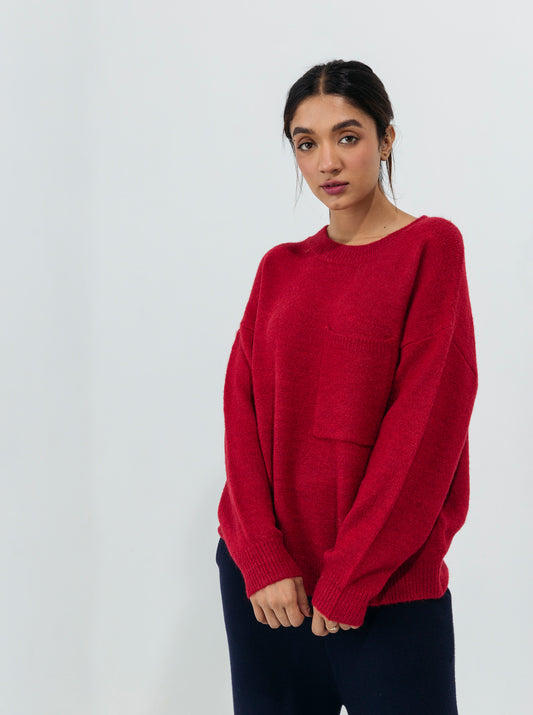 RED POCKET PULLOVER