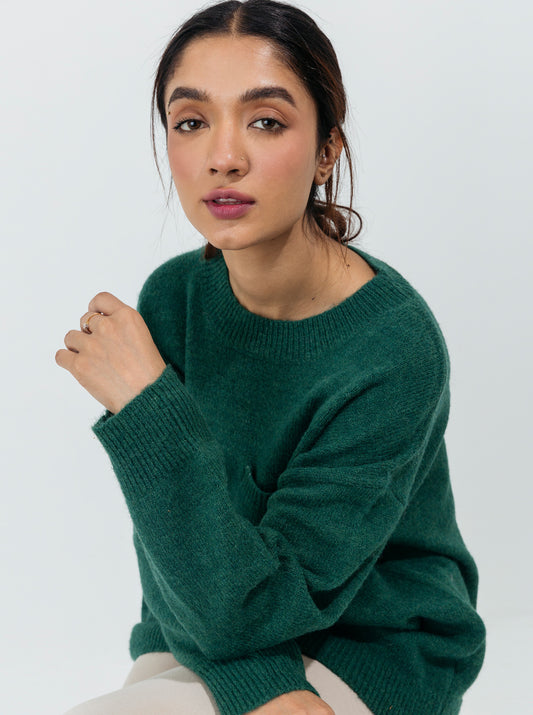 GREEN POCKET PULLOVER