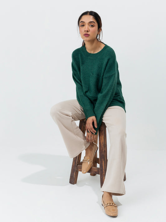 GREEN POCKET PULLOVER