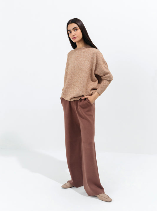 BEIGE DOLMAN SLEEVE PULLOVER