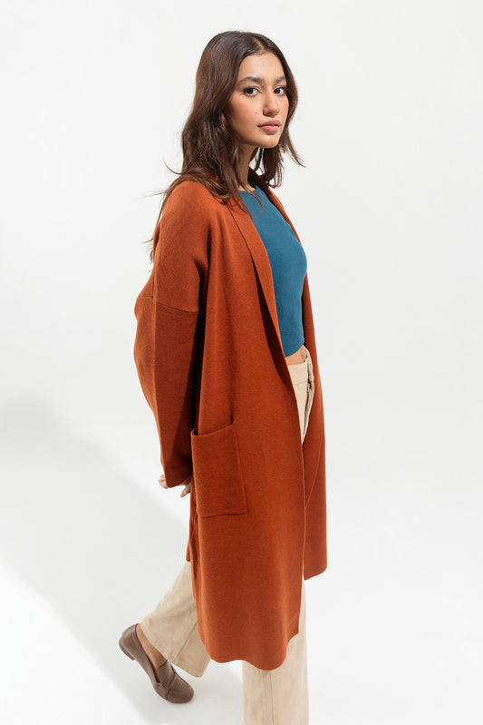 RUST LONG CARDIGAN