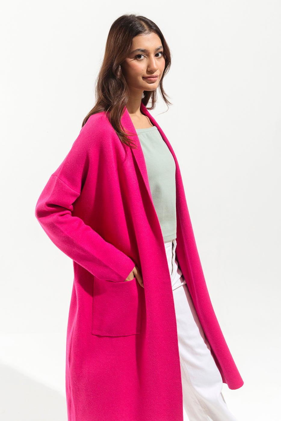 FUCHSIA LONG CARDIGAN