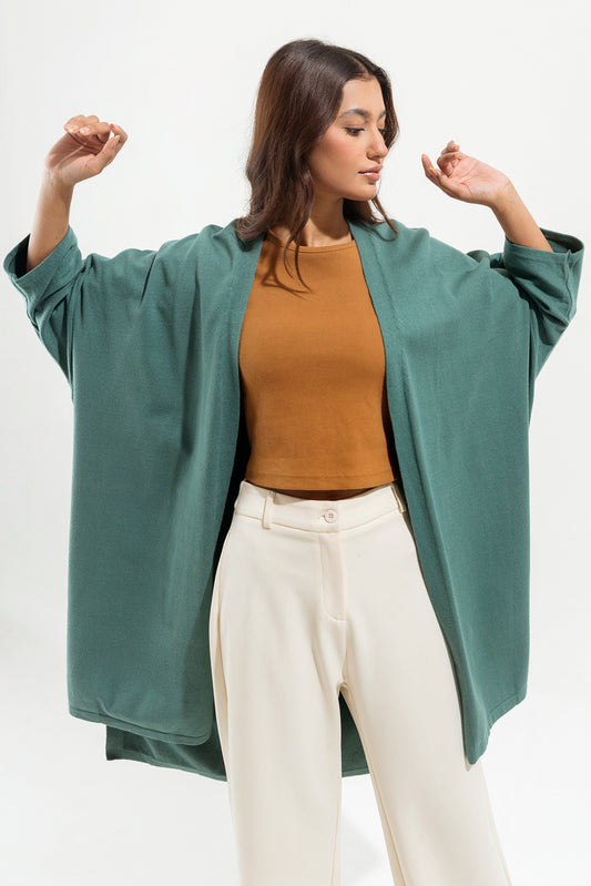 TEAL BLUE LONG CARDIGAN