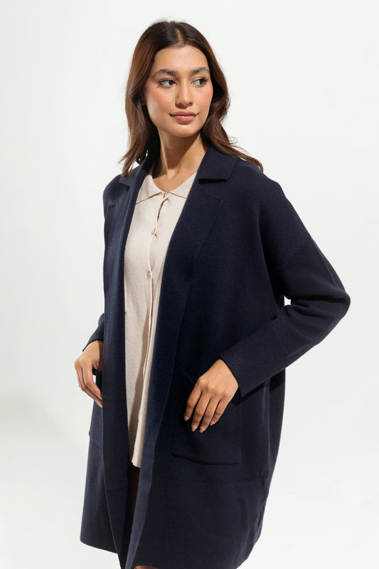 DARK BLUE LONG CARDIGAN